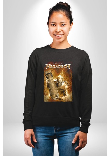 Megadeth Heavy Metal Kadın Erkek Siyah Sweatshirt indirimleri