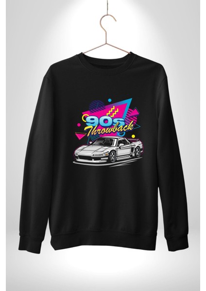90'lı Yıllar Süper Araba Need For Speed Kadın Erkek Siyah Sweatshirt