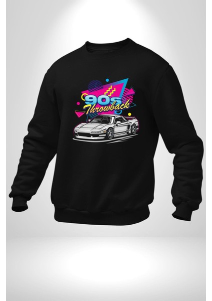 90'lı Yıllar Süper Araba Need For Speed Kadın Erkek Siyah Sweatshirt