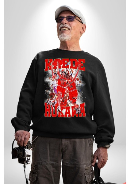 Anime Kaede Rukawa Basketbol Karakteri Kadın Erkek Siyah Sweatshirt fırsatları