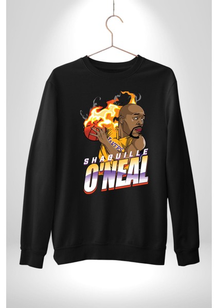 Basketbol Shaquille Oneal Star Ateş Topu Kadın Erkek Siyah Sweatshirt fiyatları