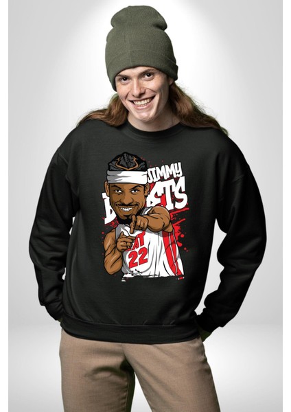 Jimmy Butler Basketbol Kadın Erkek Siyah Sweatshirt