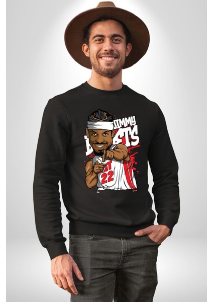 Jimmy Butler Basketbol Kadın Erkek Siyah Sweatshirt modelleri