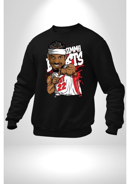 Jimmy Butler Basketbol Kadın Erkek Siyah Sweatshirt indirimleri