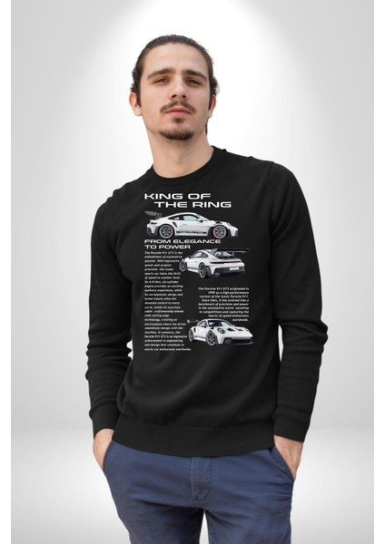 Porsche 911 Gt3 Rs Kadın Erkek Siyah Sweatshirt