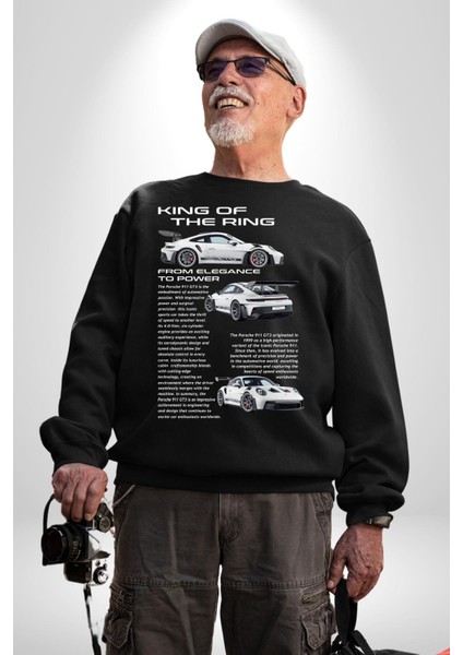 Porsche 911 Gt3 Rs Kadın Erkek Siyah Sweatshirt