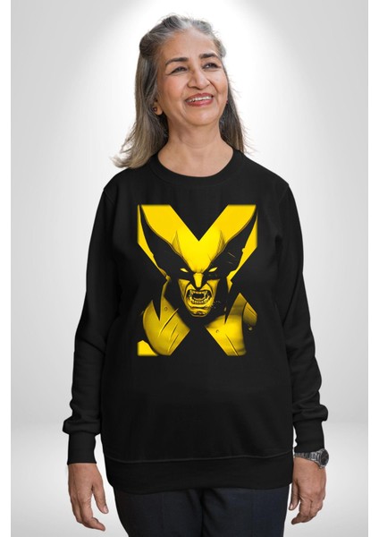 X-Men Wolverine Kadın Erkek Siyah Sweatshirt