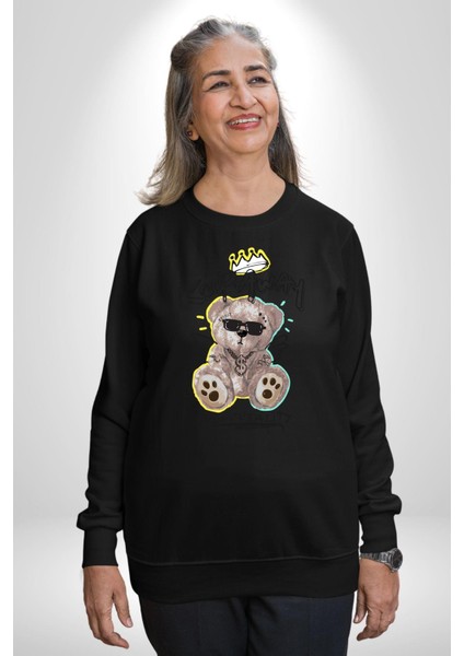 Gerçeklikten Uzak Tutun Kadın Erkek Siyah Sweatshirt