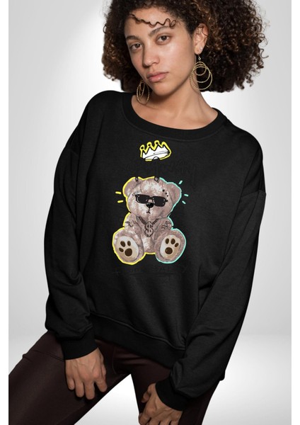 Gerçeklikten Uzak Tutun Kadın Erkek Siyah Sweatshirt