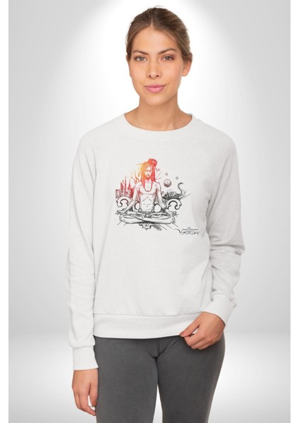 Uluslararası Yoga Günü 21 Temmuz Kadın Erkek Beyaz Baskılı Sweatshirt indirimleri
