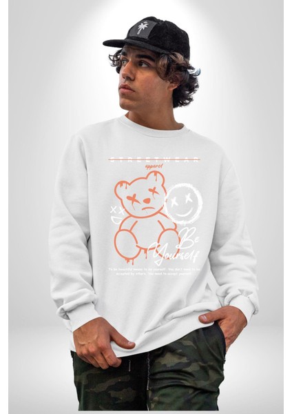 Yükseliş Için Kendin Ol Kadın Erkek Beyaz Sweatshirt indirimleri