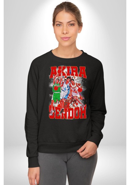 Basketbol Akira Sendoh Anime Slam Dunk Karakter Kadın Erkek Siyah Sweatshirt indirimleri