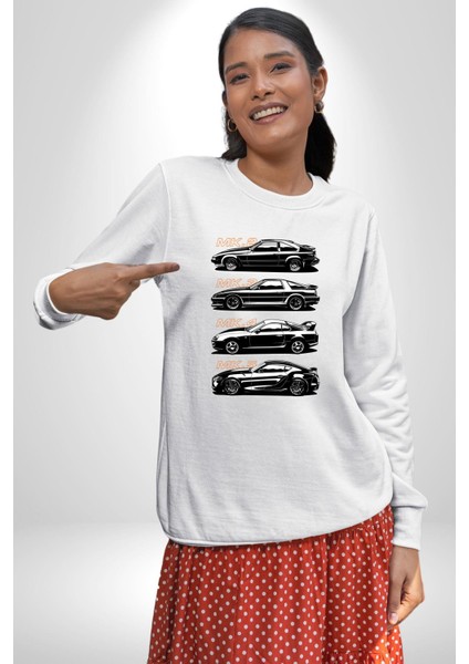 Toyota Supra Mk Serisi Kadın Erkek Beyaz Sweatshirt fiyatları