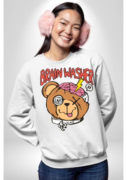 Beyin Yıkama Kadın Erkek Beyaz Sweatshirt indirimleri