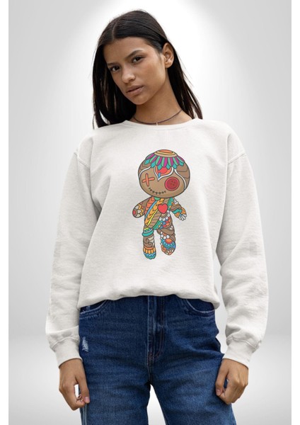 Voofoo Bebeği Doll Doldurulmuş Bebek Kadın Erkek Beyaz Baskılı Sweatshirt modelleri
