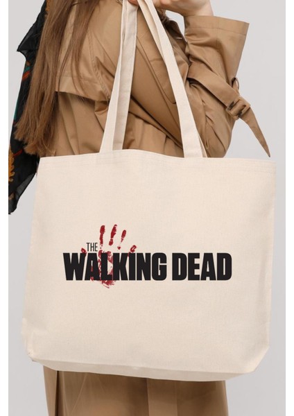 The Walking Dead 47X36X8 Kadın Erkek Kanvas Körüklü Büyük Boy Çanta