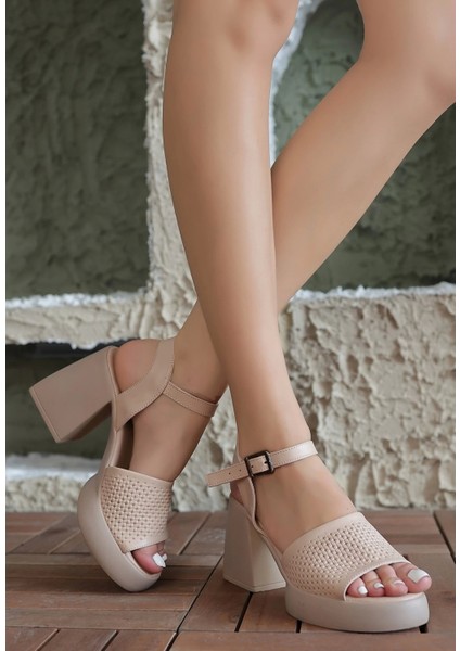 Donnt Nude Cilt Dolgu Topuk Sandalet modelleri