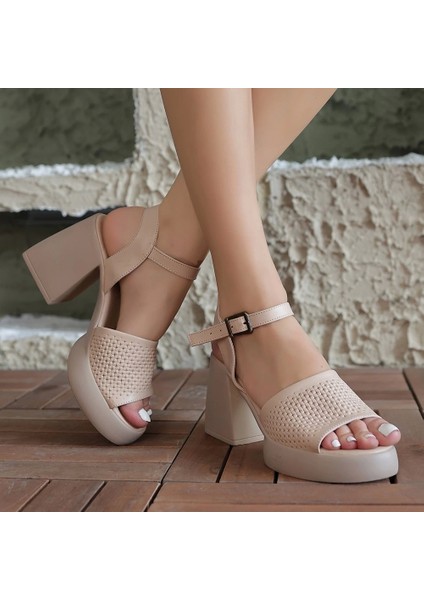 Donnt Nude Cilt Dolgu Topuk Sandalet fırsatları