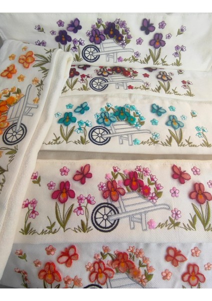 Soft Kadife Havlu 6 Adet 3 Boyutlu Tafting Baskılı 50X90 cm fiyatları