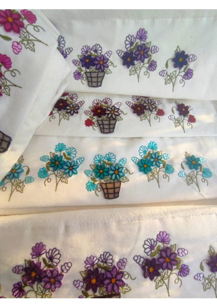 Soft Kadife Havlu 6 Adet 3 Boyutlu Tafting Baskılı 50X90 cm fiyatları