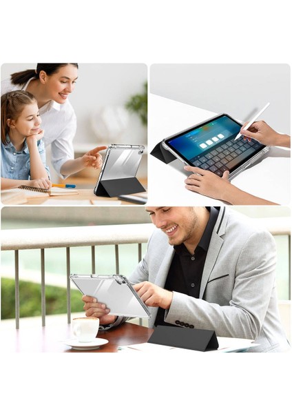 Ipad 10.nesil 2022 10.9" M1 A2696 A2757 Kılıf Pen Charge Şeffaf Kalem Bölmeli Case