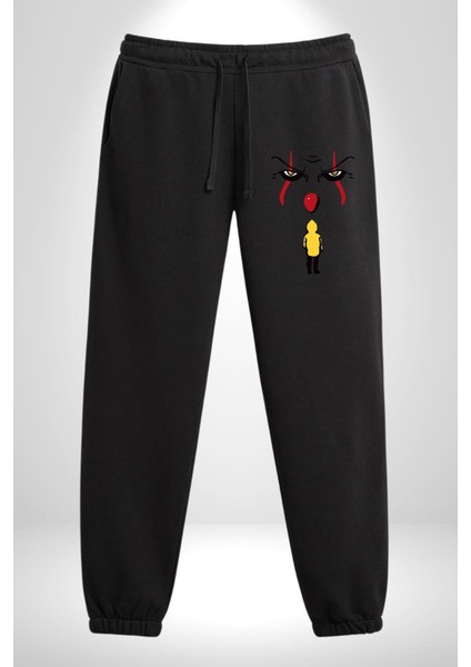 Pennywise Vs Georgie Korku Filmi 3 Iplik Erkek Baskılı Siyah Eşofman Altı indirimleri