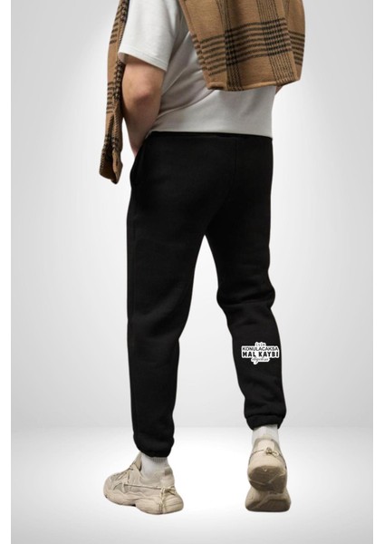 Isim Konulacaksa Mal Kaybı Diyelim Yazılı 3 Iplik Erkek Baskılı Siyah Eşofman Altı fiyatları