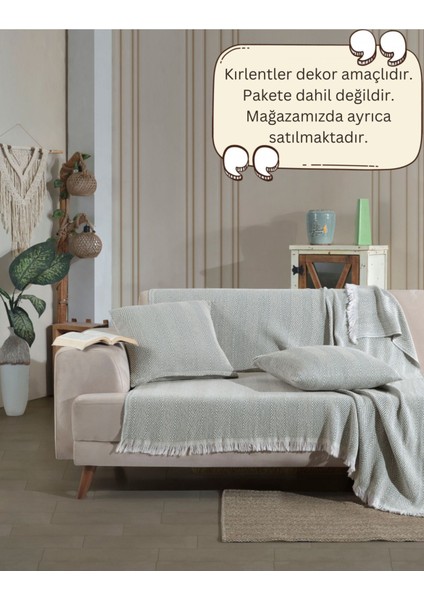 Lily B yeşil Koltuk Örtüsü 150 x 200 cm Kanepe Çekyat Divan Örtüsü Şalı Pamuklu Püsküllü