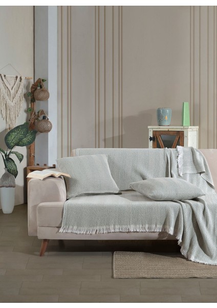 Lily B yeşil Koltuk Örtüsü 150 x 200 cm Kanepe Çekyat Divan Örtüsü Şalı Pamuklu Püsküllü