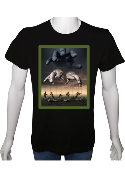 Unisex T-Shirt Siyah 'asker&taktik / Asker3' Baskılı M