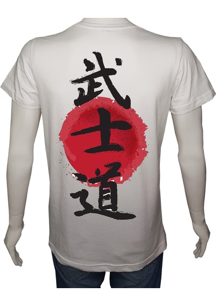 Unisex T-Shirt Beyaz 'aforizma / Japon Ahlakı1' Baskılı 2xl