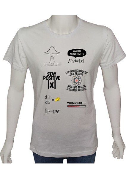 Unisex T-Shirt Beyaz 'bilim Kulübü / BILIM12' Baskılı Xl