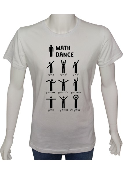 Unisex T-Shirt Beyaz 'bilim Kulübü / Matematik1' Baskılı Xs