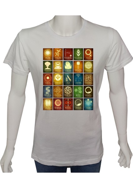 Unisex T-Shirt Beyaz 'bilim Kulübü / Biliminsanları6' Baskılı L