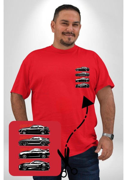 Toyota Supra Mk Serisi Kırmızı Büyük Beden Kadın Basic Minimal Baskılı Tişört fırsatları