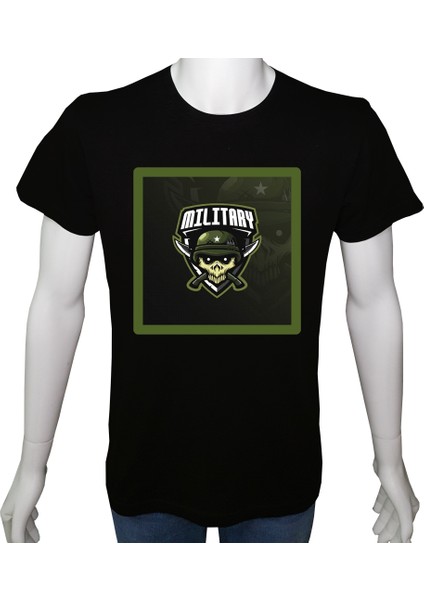 Unisex T-Shirt Siyah 'asker&taktik / Asker7' Baskılı 2xl