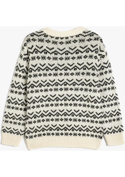 Triko Kazak Desenli Bisiklet Yaka Uzun Kollu fiyatları