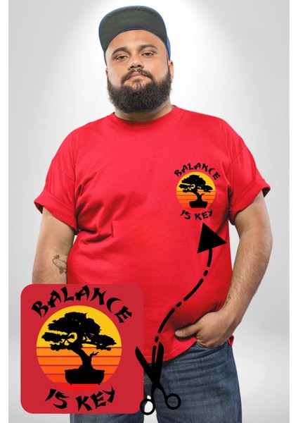 Karete Çocuk Bonsai Kırmızı Büyük Beden Kadın Basic Minimal Baskılı Tişört fırsatları