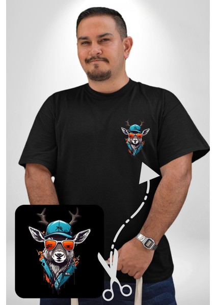 Güneş Gözlüğü Savaşcı Geyik Siyah Büyük Beden Kadın Basic Minimal Baskılı Tişört modelleri