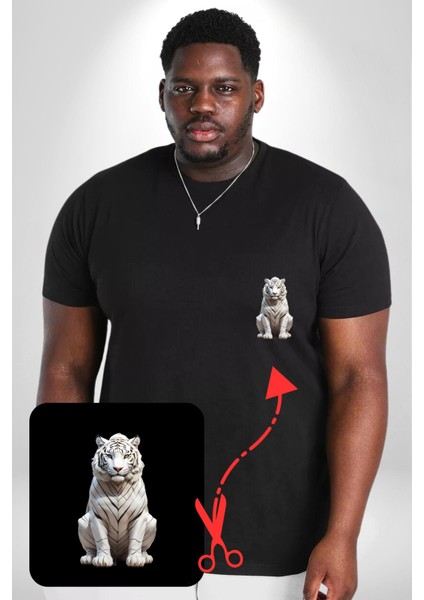 Beyaz Kaplan Siyah Büyük Beden Kadın Basic Minimal Baskılı Tişört fiyatları