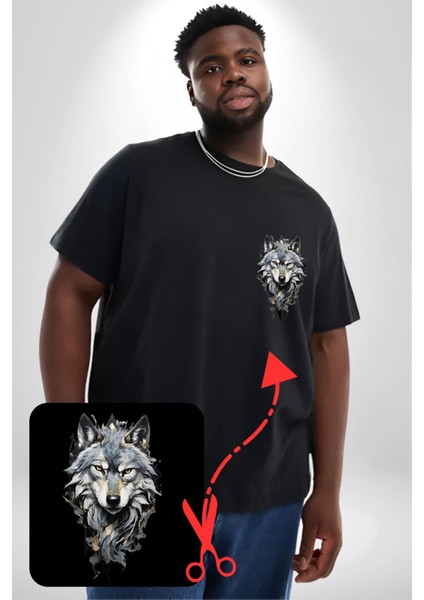 Beyaz Kurt Siyah Büyük Beden Kadın Basic Minimal Baskılı Tişört fiyatları