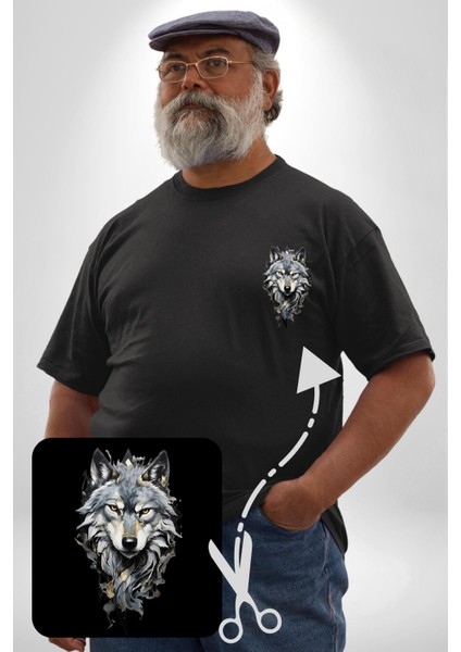 Beyaz Kurt Siyah Büyük Beden Kadın Basic Minimal Baskılı Tişört fırsatları