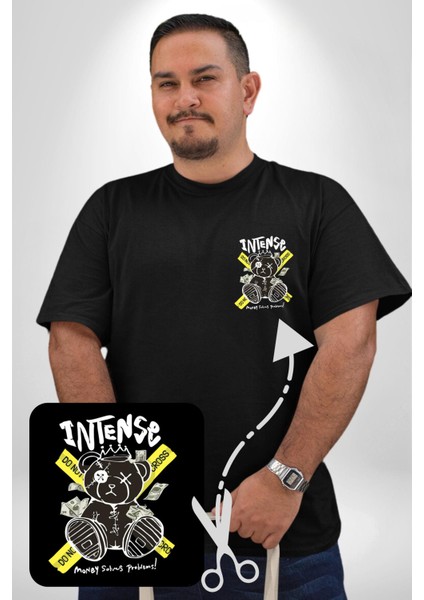 Geçilmez Bölge Siyah Büyük Beden Kadın Basic Minimal Baskılı Tişört modelleri