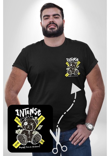 Geçilmez Bölge Siyah Büyük Beden Kadın Basic Minimal Baskılı Tişört fırsatları