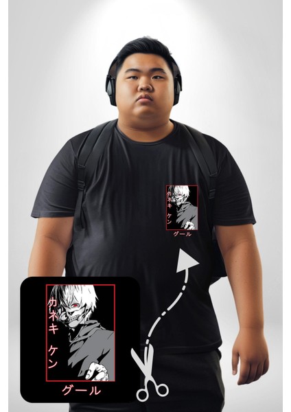 Kaneki Ken Kuma Japon Anime Şeytan Siyah Büyük Beden Kadın Basic Minimal Baskılı Tişört fırsatları