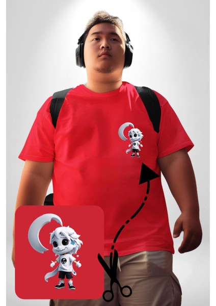 Japon Anime Baruto Momoshiki Kırmızı Büyük Beden Kadın Basic Minimal Baskılı Tişört modelleri