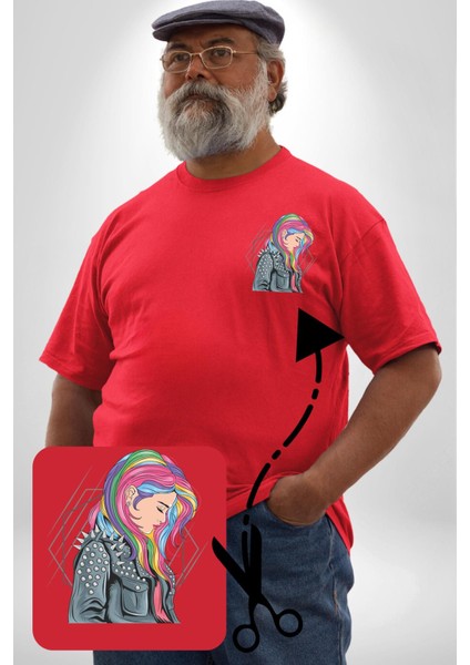 Metal Müzik Çeket Kırmızı Büyük Beden Kadın Basic Minimal Baskılı Tişört fiyatları