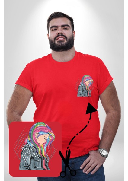 Metal Müzik Çeket Kırmızı Büyük Beden Kadın Basic Minimal Baskılı Tişört modelleri