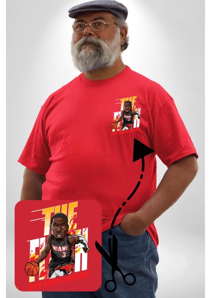Dwyane Wade Miami Basketbol Kırmızı Büyük Beden Kadın Basic Minimal Baskılı Tişört fiyatları