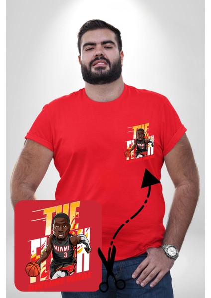 Dwyane Wade Miami Basketbol Kırmızı Büyük Beden Kadın Basic Minimal Baskılı Tişört modelleri